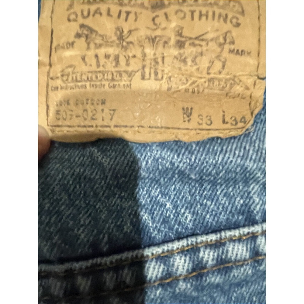 Levis 509 0217 Jeans‎ Mens Fits 32x33 Blue Whisker Fade Made In USA Orange Tab - Picture 5 of 6